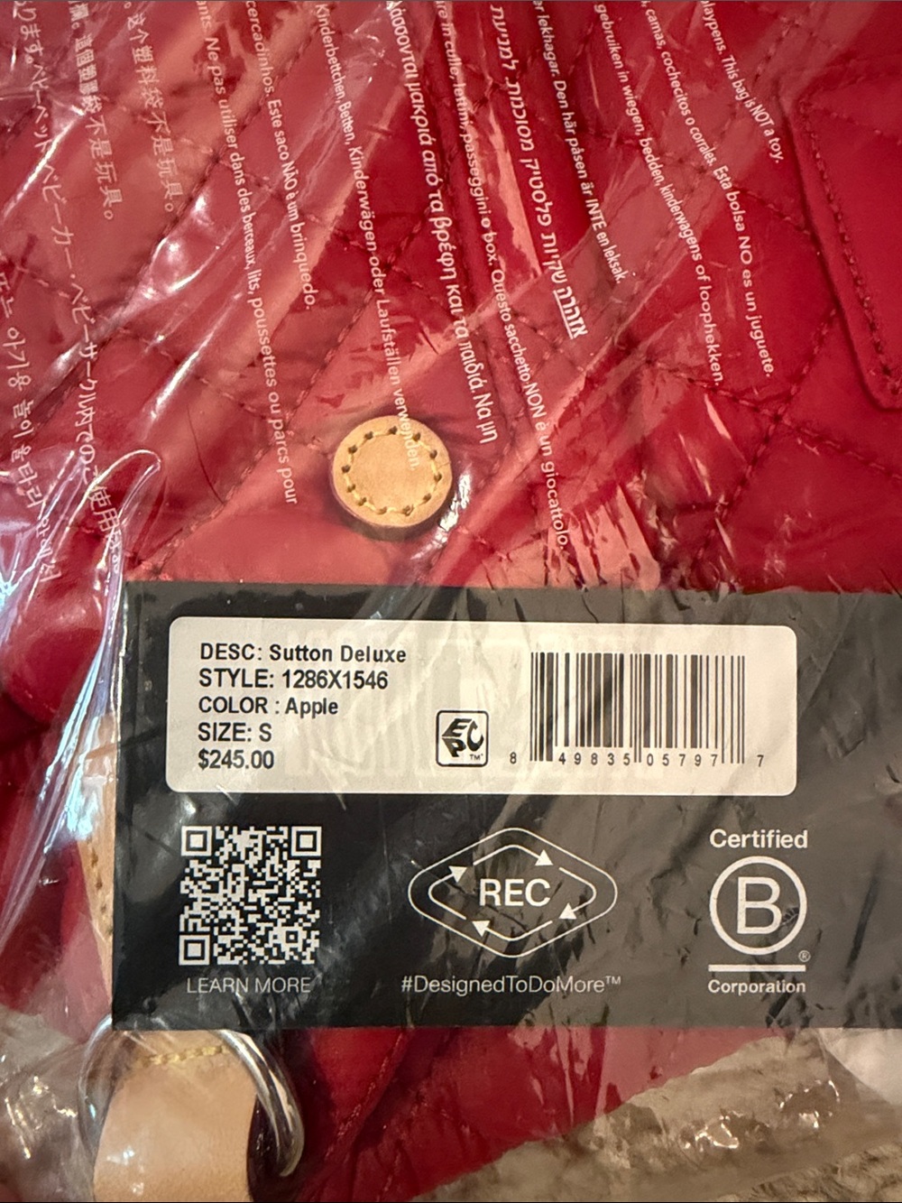 NWT MZ WALLACE Small Sutton Deluxe bag - Red Apple - Picture 3 of 3